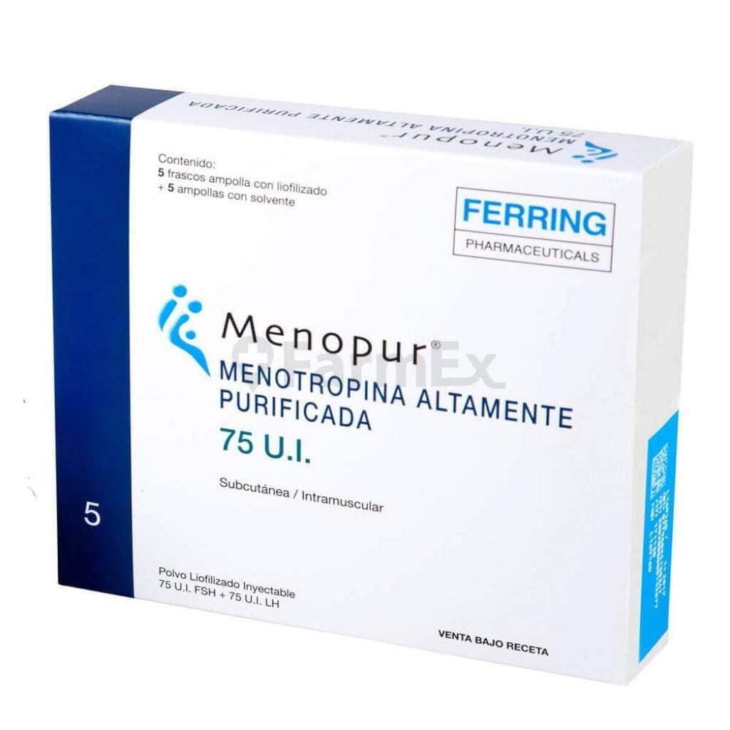 Menopur Polvo Liofilizado Inyectable 75 U.I. x 5 ampollas Farmex-BanMedica-Persistente